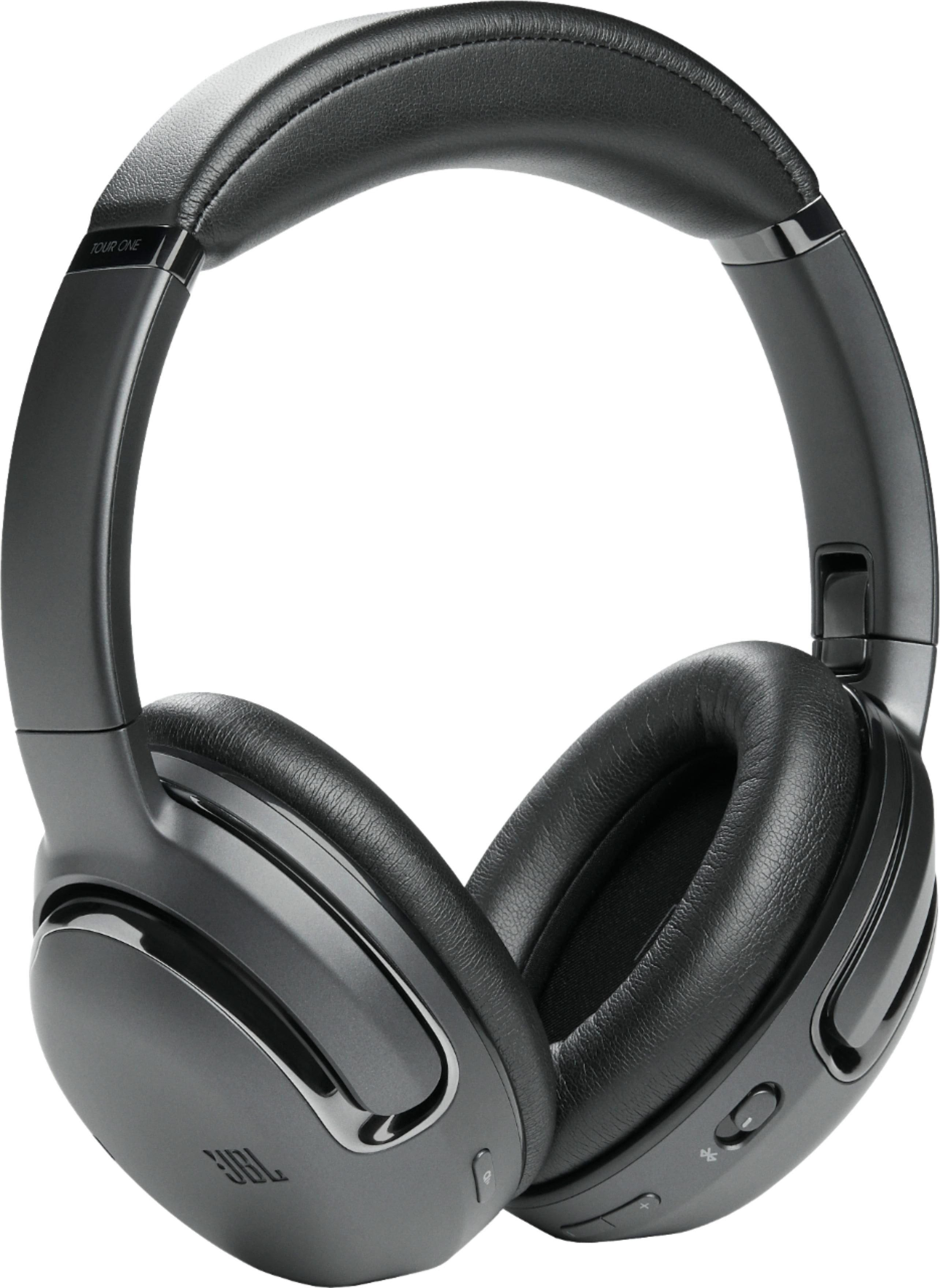 Left. JBL - Tour One Wireless Over-Ear Noise Cancelling Headphones - Black.