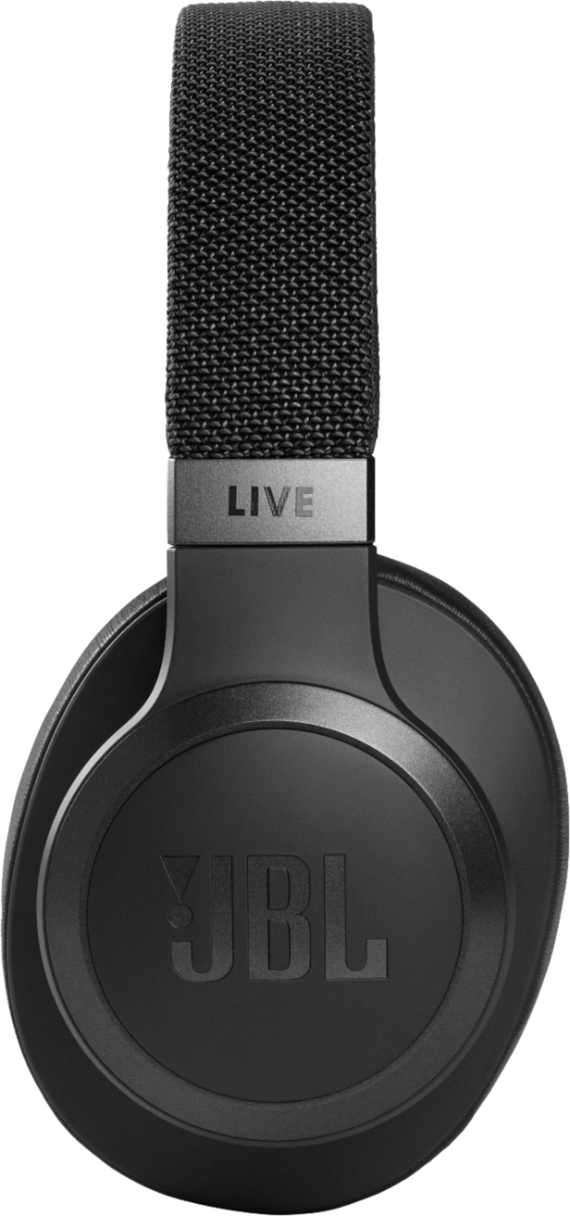 Left View: JBL - Live 660NC Wireless Noise Cancelling Over-The-Ear Headphones - Black