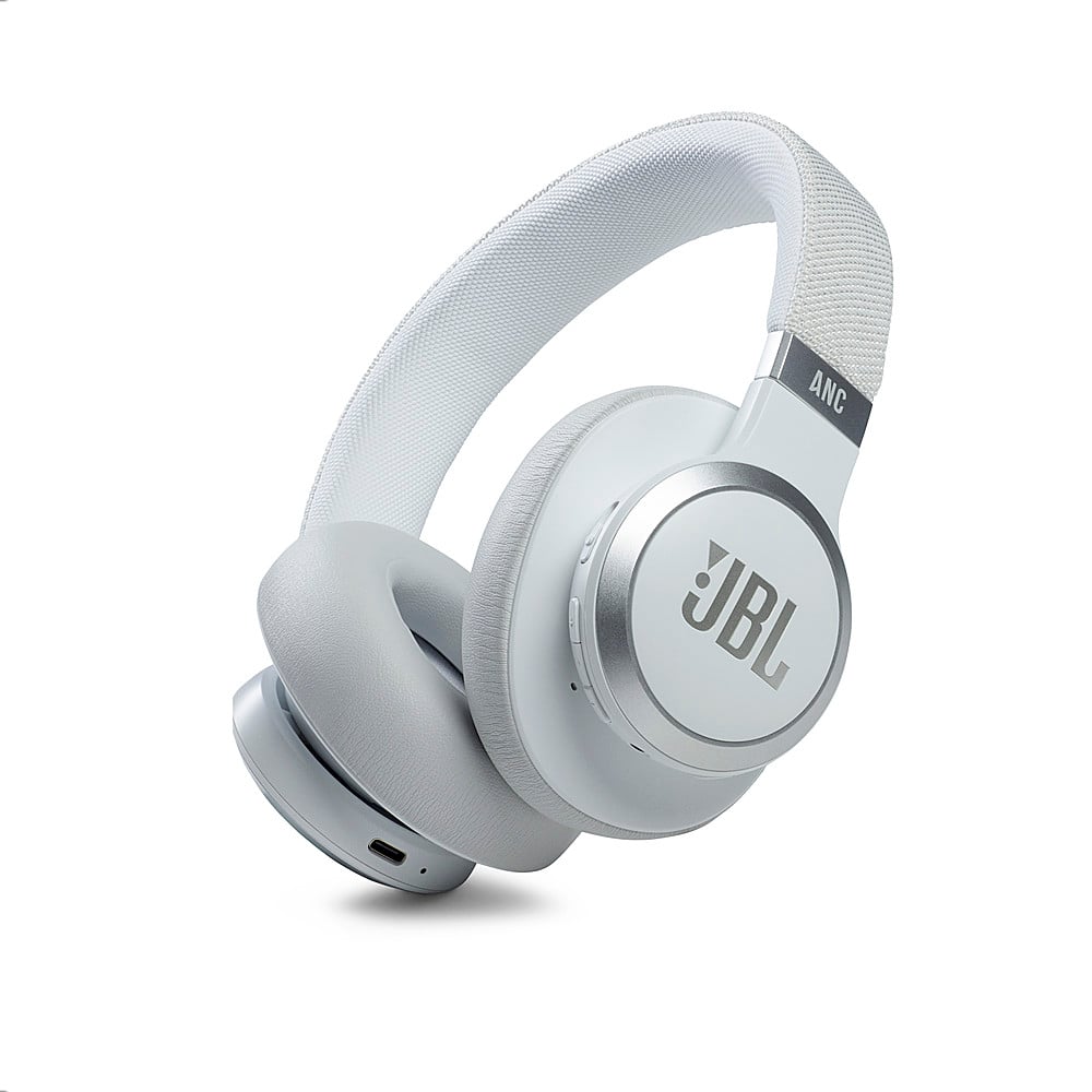 Angle. JBL - Live 660NC Wireless Noise Cancelling Headphones - White.