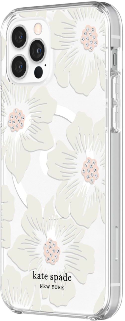 Kate Spade - New York Protective Hardshell Magsafe Case For Apple Iphone 15  / Iphone 14 / Iphone 13 - Hollyhock Cream KS052412