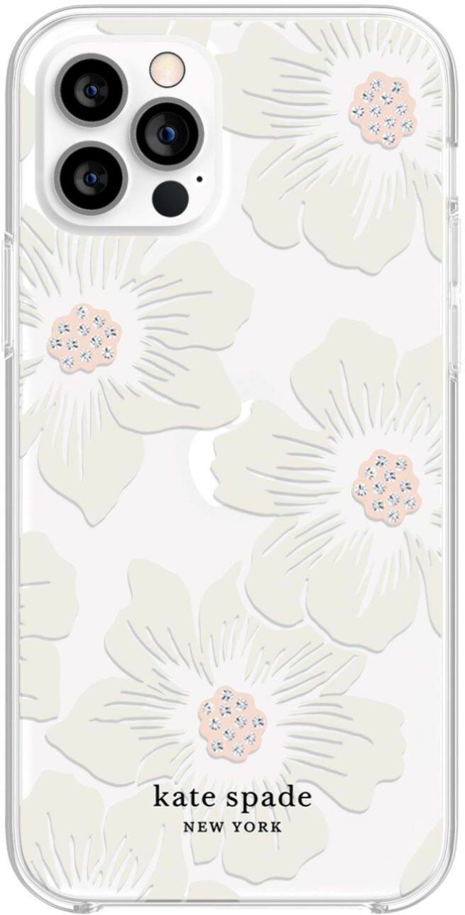 Alt View 1. kate spade new york - Protective Hardshell MagSafe Case for iPhone 12 and iPhone 12 Pro - Hollyhock Floral Clear.