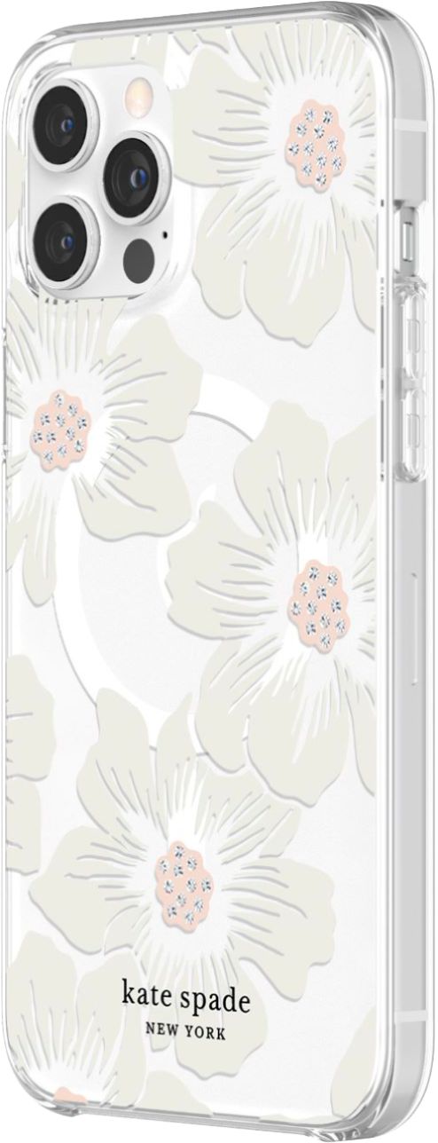 Angle View: kate spade new york - Protective Hardshell MagSafe Case for iPhone 13/12 Pro Max - Hollyhock Floral Clear