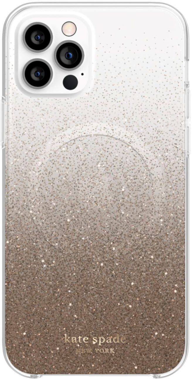 Alt View 2. kate spade new york - Protective Hardshell MagSafe Case for iPhone 12 and iPhone 12 Pro - Champagne Glitter Ombre.