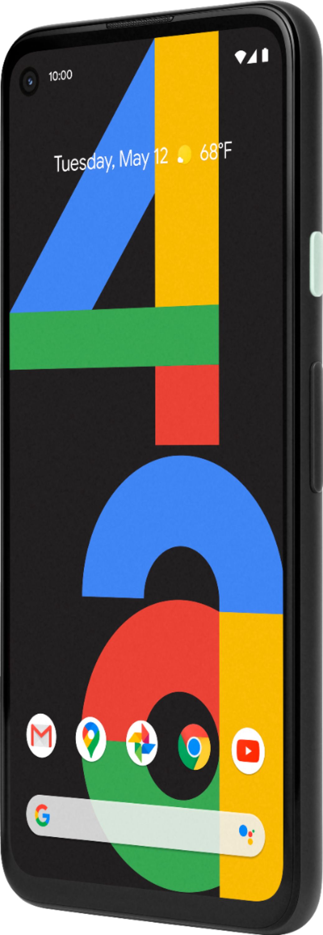 Left View: Google - Geek Squad Certified Refurbished Pixel 4 with 128GB Cell Phone (Unlocked) - Just Black