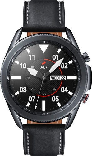 Samsung - Geek Squad Certified Refurbished Galaxy Watch3 Smartwatch 45mm Stainless LTE - Mystic Black