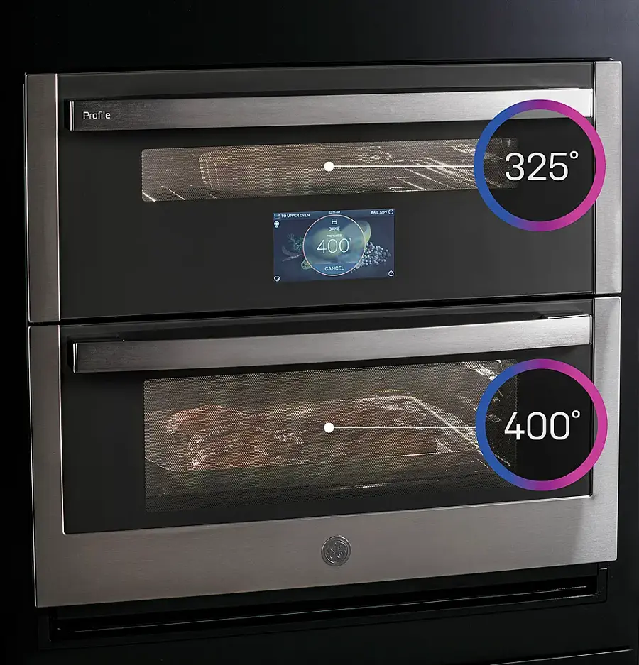 Alt View 17. GE Profile - 30" Built-In Double Electric Convection Wall Oven with WiFi - Stainless Steel.