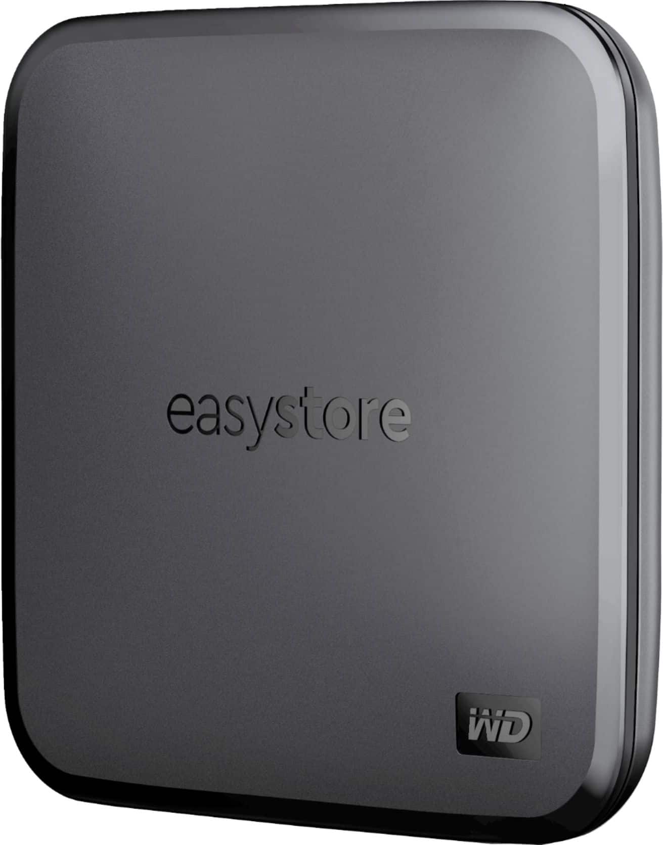 Left. WD - easystore 1TB External USB 3.0 Portable SSD - Black.