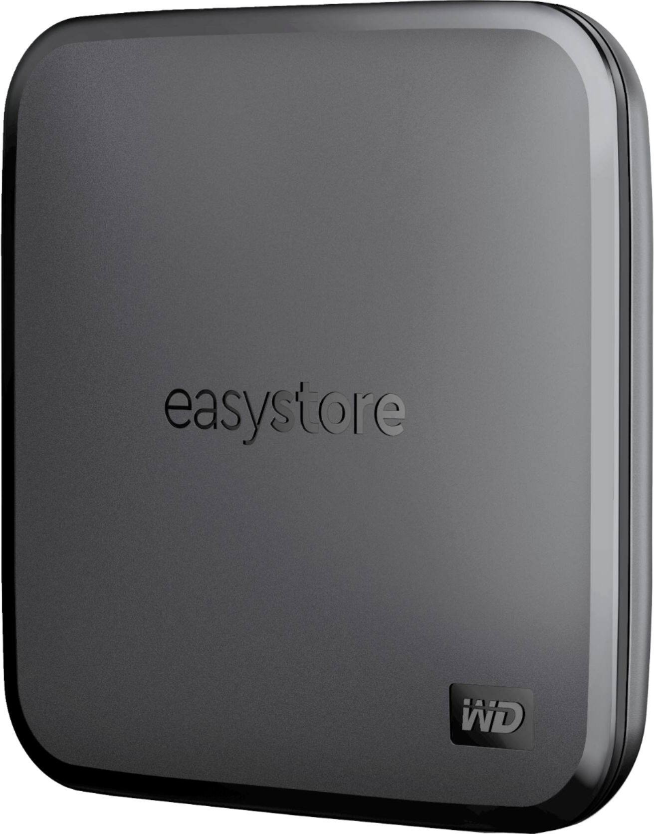 Left. WD - easystore 1TB External USB 3.0 Portable SSD - Black.