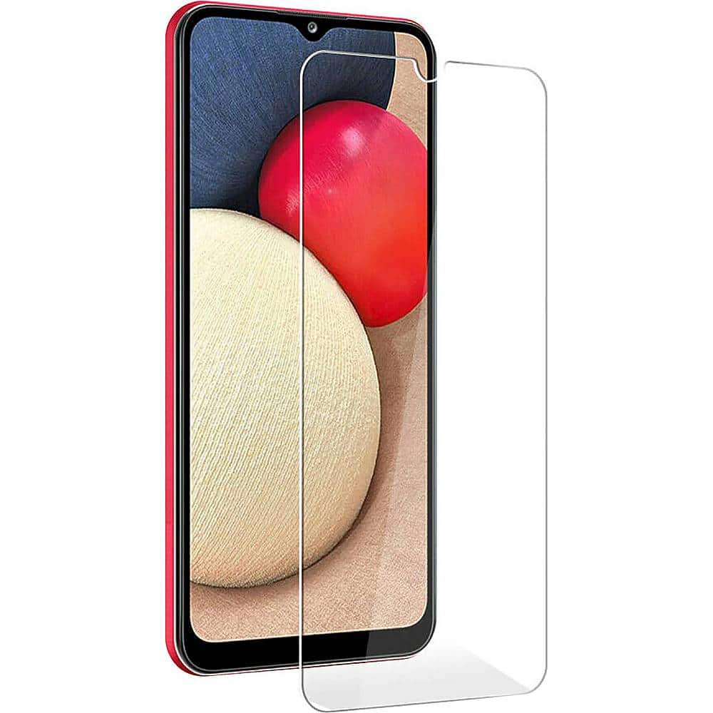 Angle. SaharaCase - ZeroDamage Ultra Strong+ Tempered Glass Screen Protector for Samsung Galaxy A02 and A02s (2-Pack) - Clear.