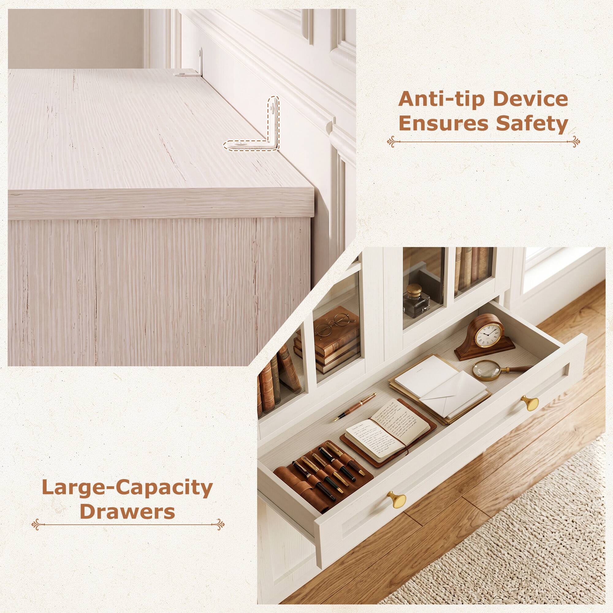Anti-tip Device Ensures Safety  
Large-Capacity Drawers
