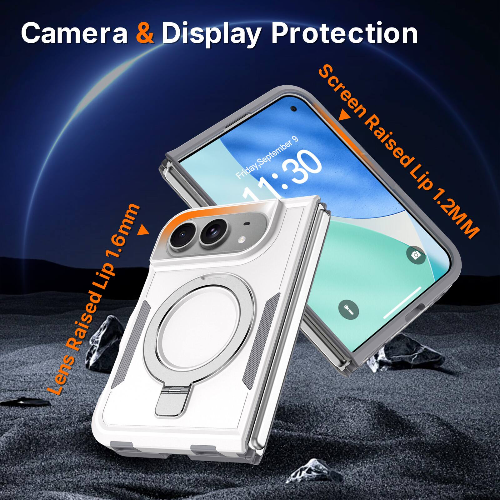Camera & Display Protection

Screen Raised Lip 1.2MM

Lens Raised Lip 1.6mm