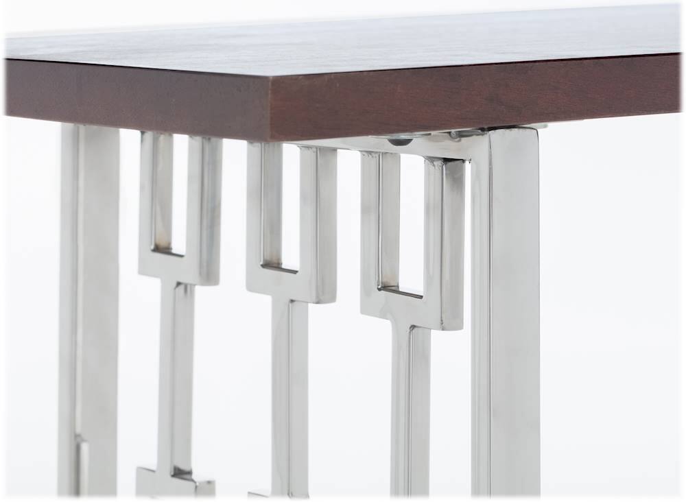 Alt View 13. Adore Decor - Lennox Rectangular Contemporary Wood and Metal Bench - Dark Walnut Brown.