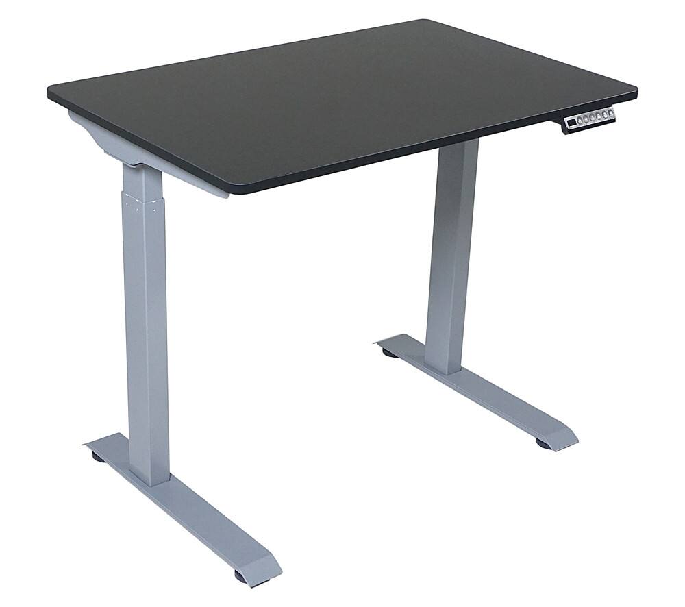Angle. Victor - Compact Electric Full Standing Desk - Black.