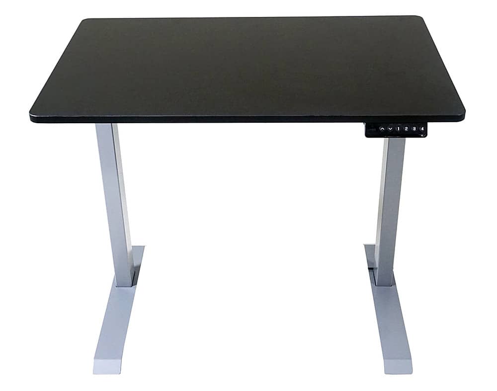 Front. Victor - Compact Electric Full Standing Desk - Black.
