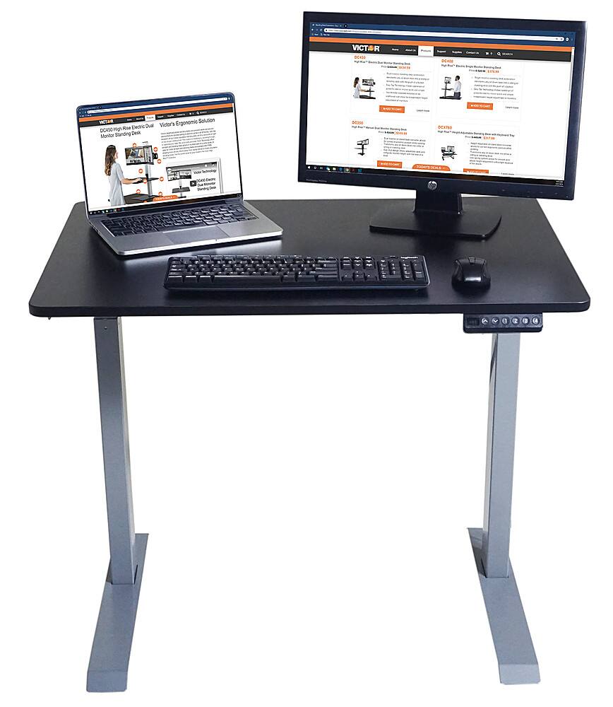 Alt View 13. Victor - Compact Electric Full Standing Desk - Black.