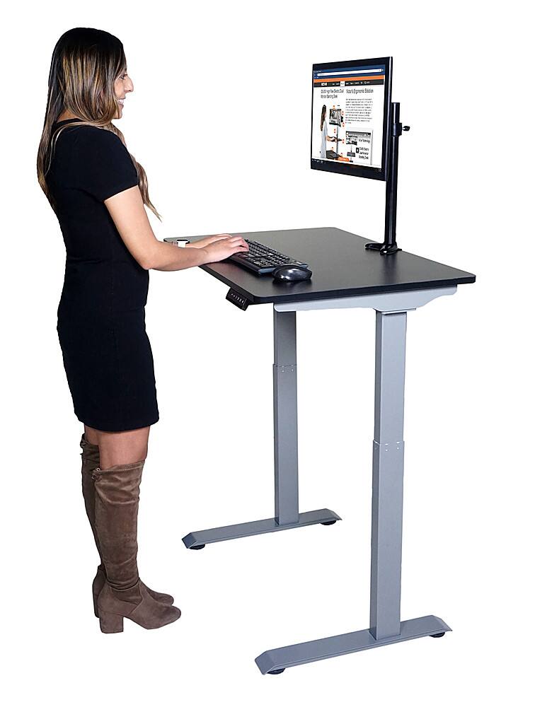 Alt View 18. Victor - Compact Electric Full Standing Desk - Black.