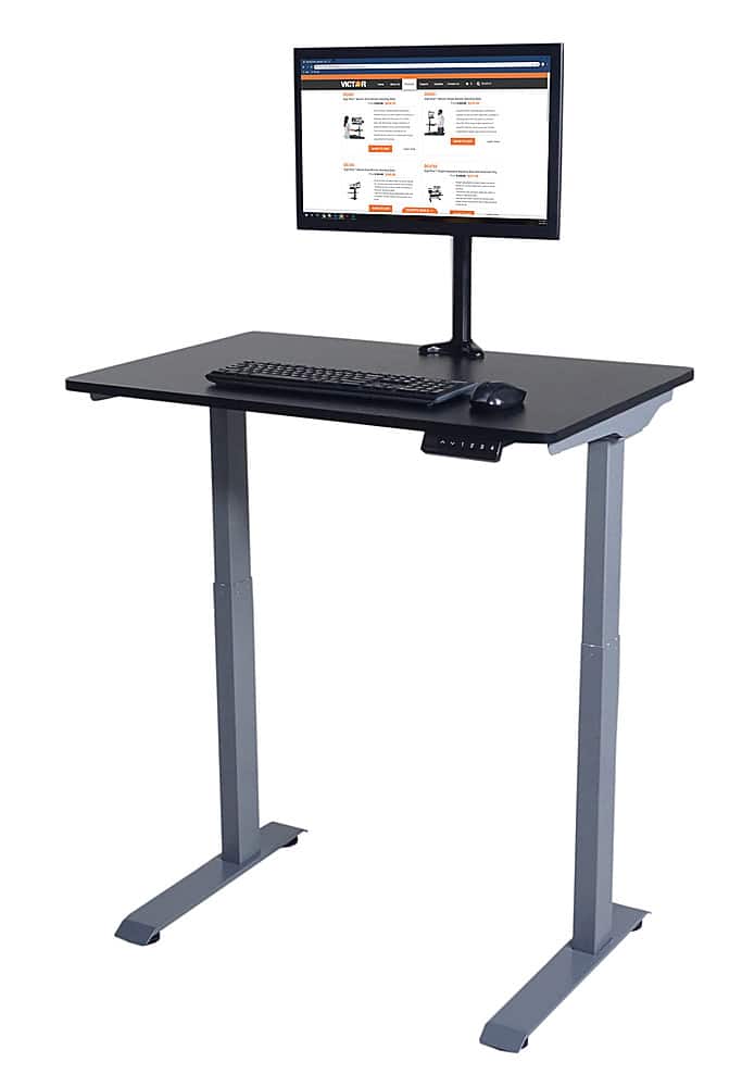 Alt View 19. Victor - Compact Electric Full Standing Desk - Black.