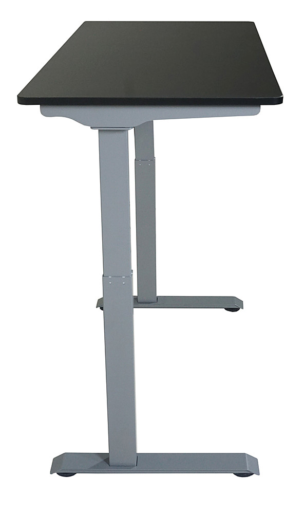 Left View: Victor - Compact Electric Full Standing Desk - White