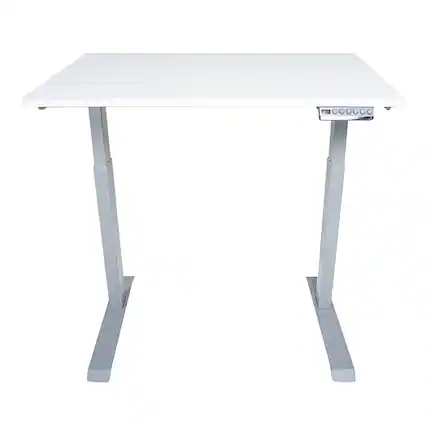 Front. Victor - Compact Electric Full Standing Desk - White.