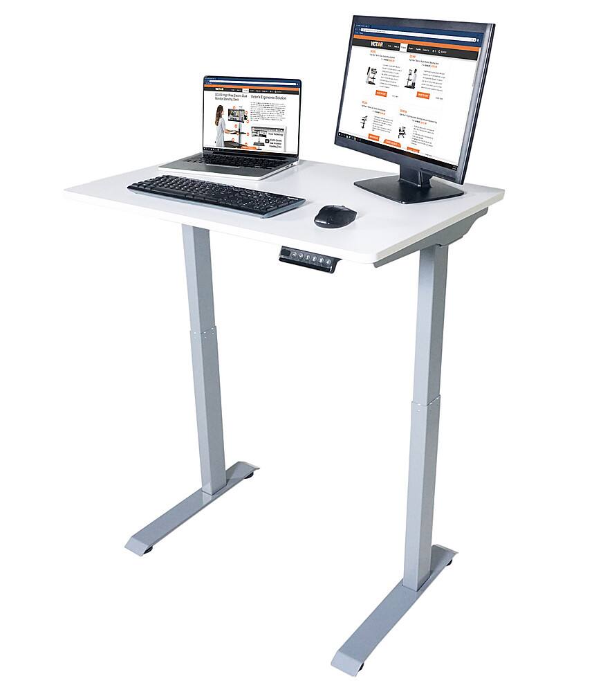 Alt View 11. Victor - Compact Electric Full Standing Desk - White.