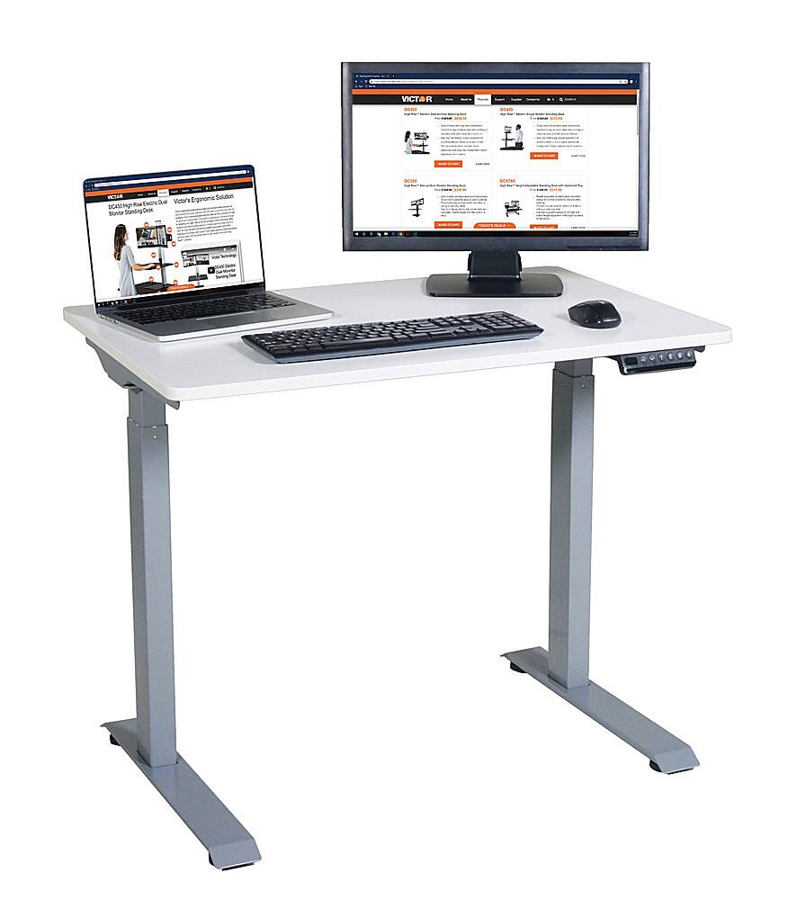 Best Buy Victor Compact Electric Full Standing Desk White DC830W
