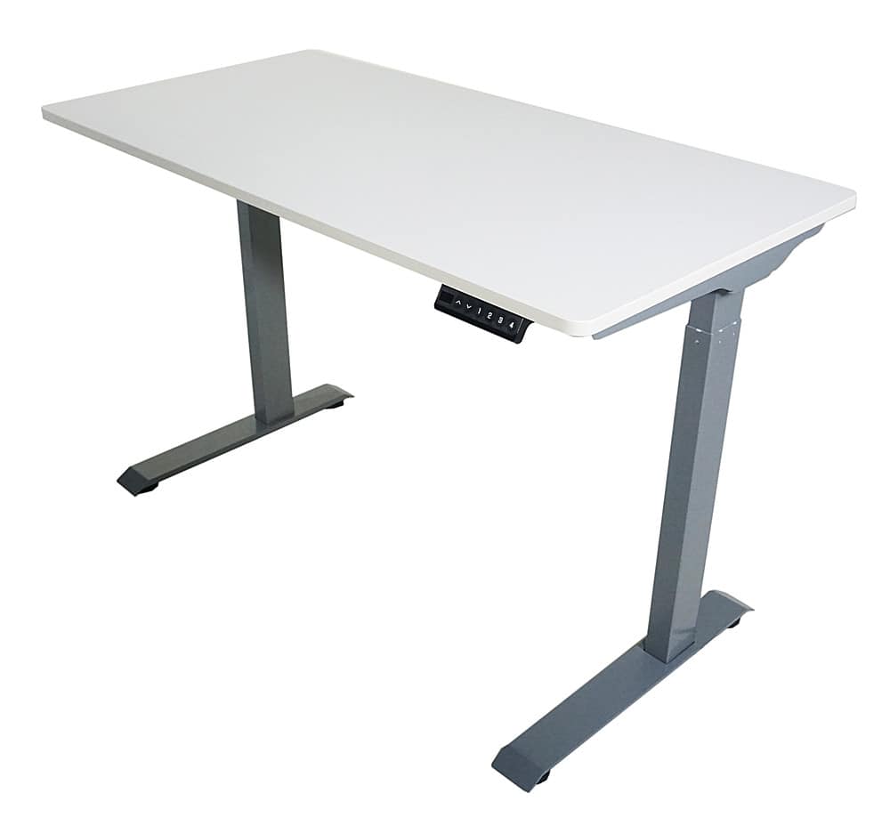 Angle. Victor - Electric Full Standing Desk - White.