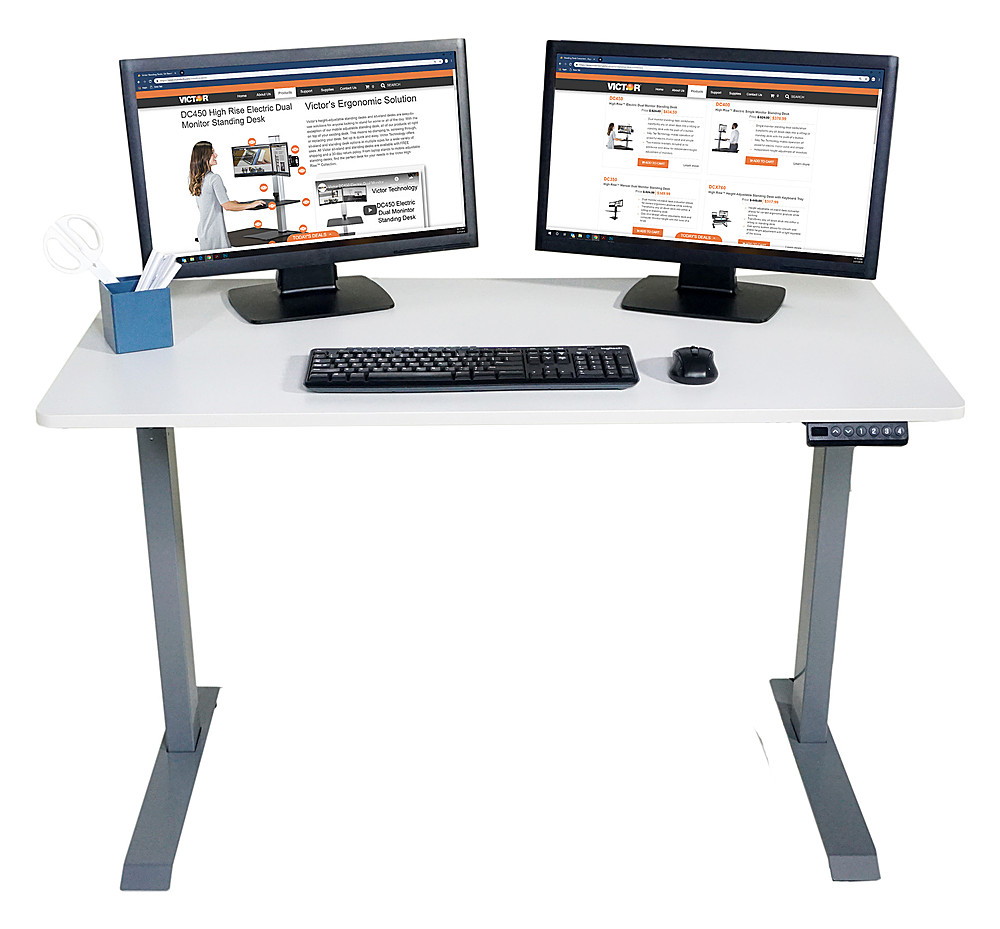 High Rise™ Height Adjustable Compact Electric Full Standing Desk - Victor  Tech