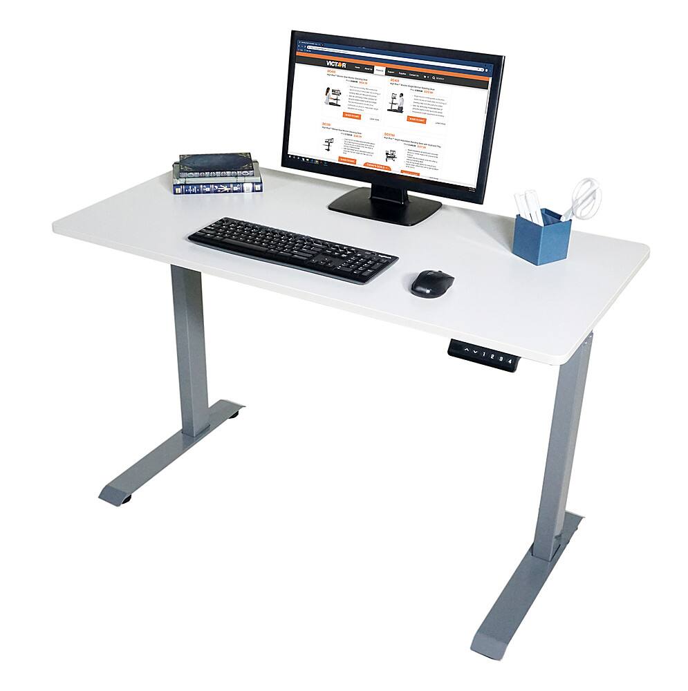 Alt View 16. Victor - Electric Full Standing Desk - White.