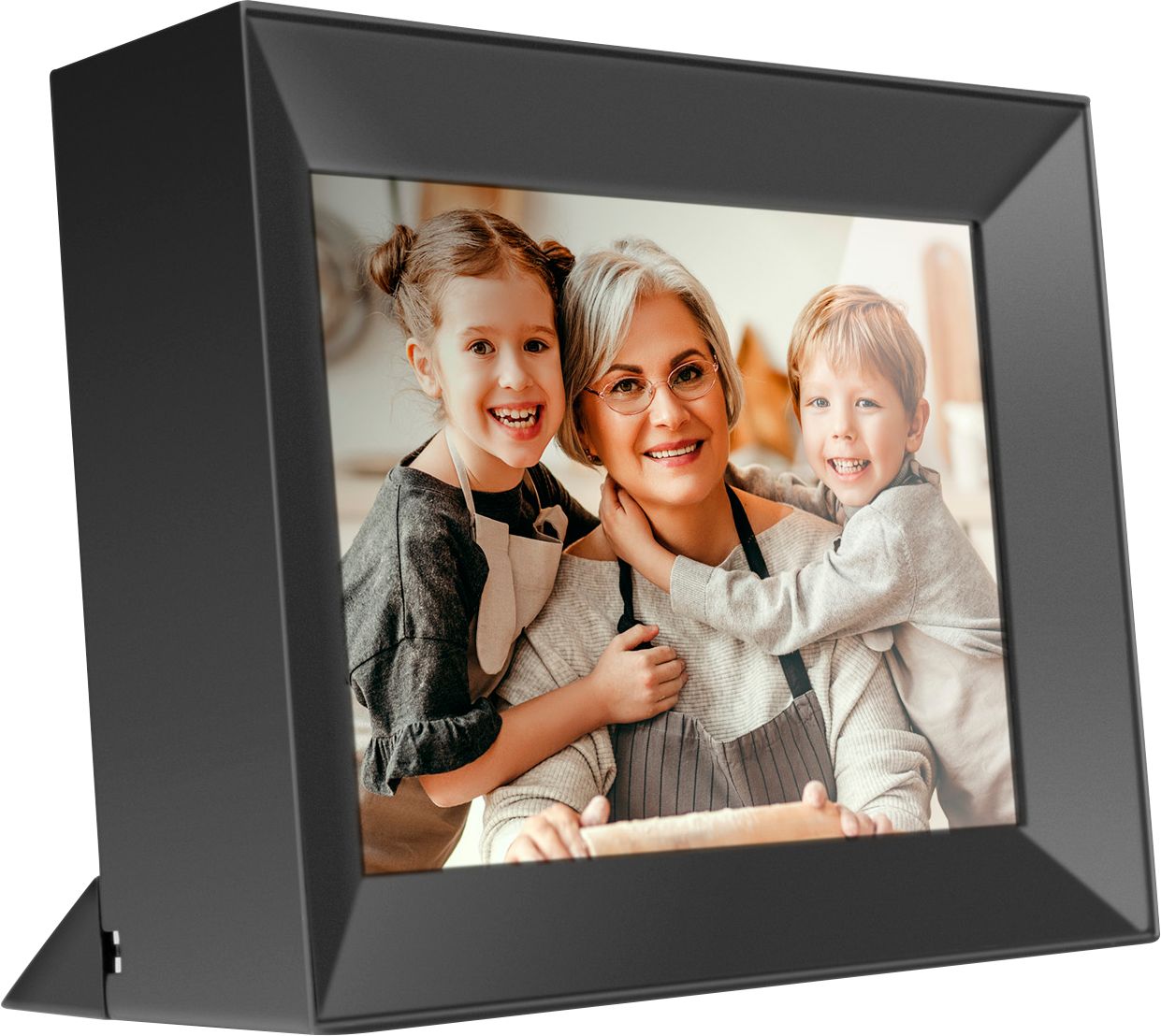 Angle View: Aluratek - 8" WiFi Touchscreen Digital Photo Frame with Auto Rotation and 16GB Built-in Memory - Black