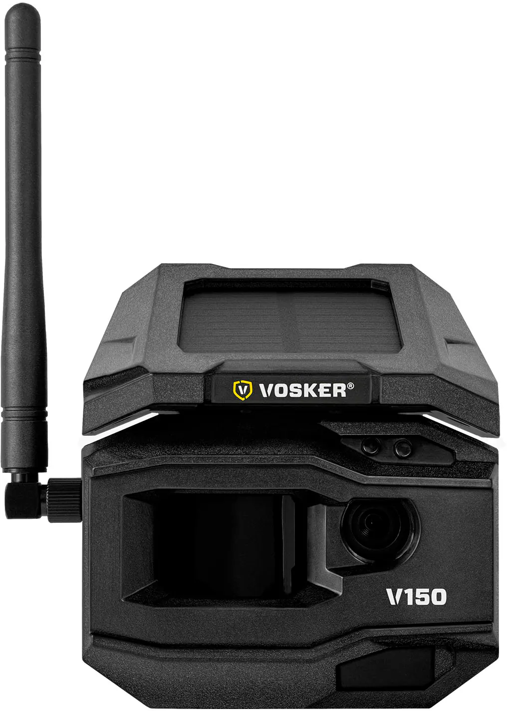 Vosker - V150 Solar-Powered LTE Cellular Home Security Outdoor Camera, Motion Activated Sensor Nightvision Wireless Camera - Receive Photos on Your Mobile App, Black