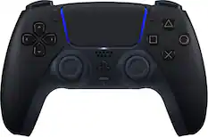 Front. Sony - PlayStation 5 - DualSense Wireless Controller - Midnight Black.