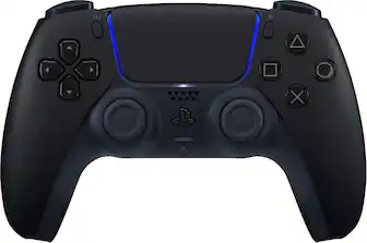 Front. Sony - PlayStation 5 - DualSense Wireless Controller - Midnight Black.