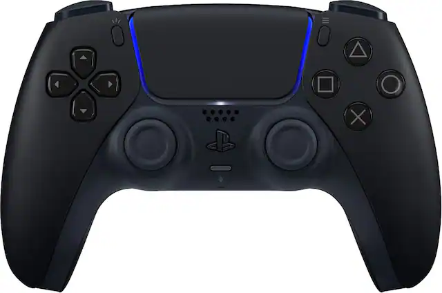 Front. Sony - PlayStation 5 - DualSense Wireless Controller - Midnight Black.