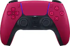 Front. Sony - PlayStation 5 - DualSense Wireless Controller - Cosmic Red.