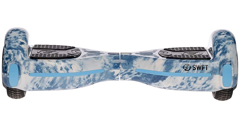 Angle. SWFT - Flash Hoverboard w/ 3mi Max Operating Range & 7 mph Max Speed - Cloud.