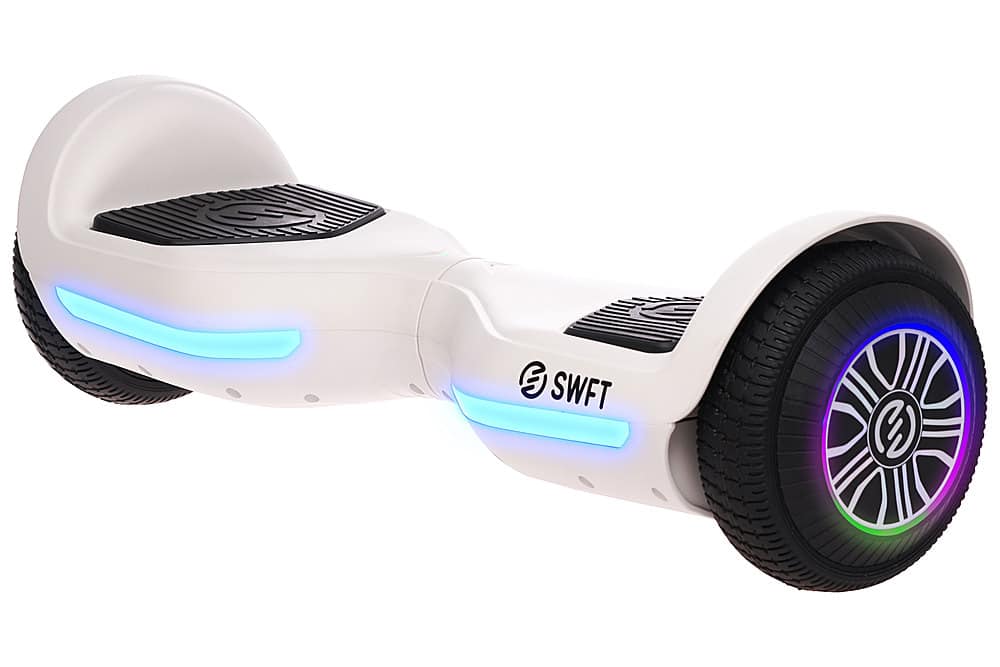 Front. SWFT - Blaze Hoverboard w/ 3mi Max Operating Range & 7 mph Max Speed - White.