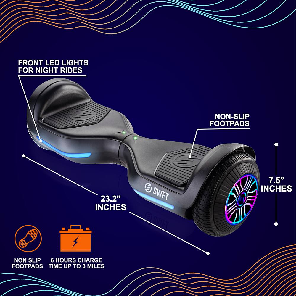 Alt View 13. SWFT - Blaze Hoverboard w/ 3mi Max Operating Range & 7 mph Max Speed - White.
