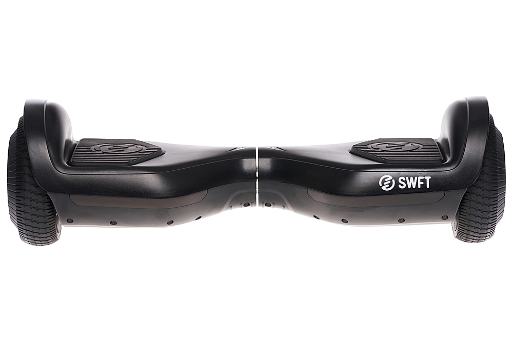 Left View: SWFT - Blaze Hoverboard w/ 3mi Max Operating Range & 7 mph Max Speed - Carbon (Black)