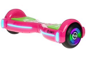SWFT - Flash Hoverboard w/ 3mi Max Operating Range & 7 mph Max Speed - Pink - Front_Zoom