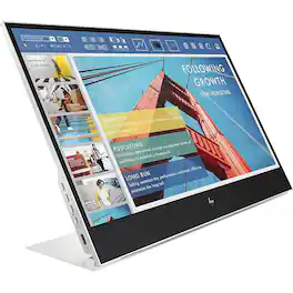 HP - Refurbished Excellent - 14" IPS LCD FHD 60Hz Monitor (VGA, USB, HDMI, DVI) - Silver