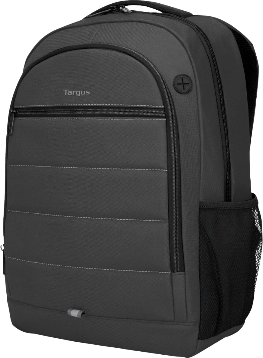 Left View: Thule - Accent Backpack 23L Bundle for 15.6" Laptop w/ Subterra PowerShuttle, 10" Tablet Sleeve, SafeZone, & Water Bottle Holder - Black
