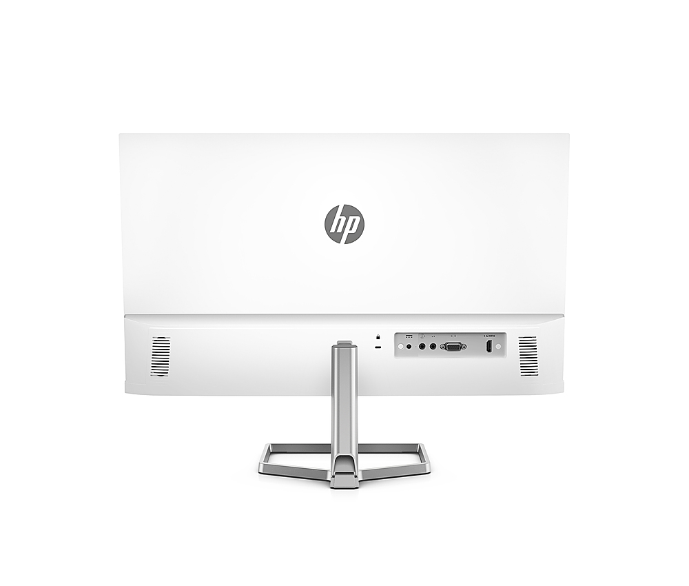 Back View: HP - 24" IPS LED FHD FreeSync Monitor (HDMI, VGA) with Integrated Speakers - Ceramic white