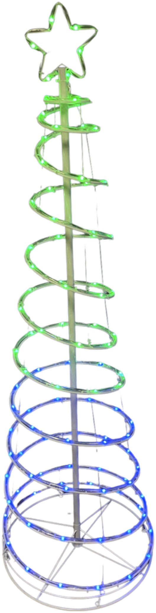 Charm Holiday - Outdoor Lit LED Outdoor Spiral Christmas Tree - Multi