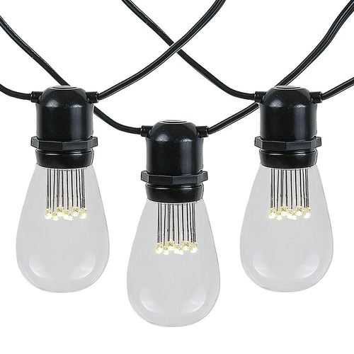 Novelty Lights - 25 LED S14 Warm White Commercial Grade Light String Set on 37.5' of Black Wire - Warm White