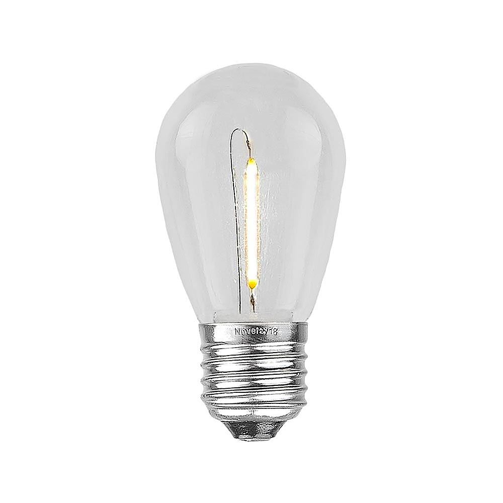 Angle View: Novelty Lights - 25 Pack Warm White S14 LED Plastic Filament Replacement Medium Base E26 Bulbs - Warm White