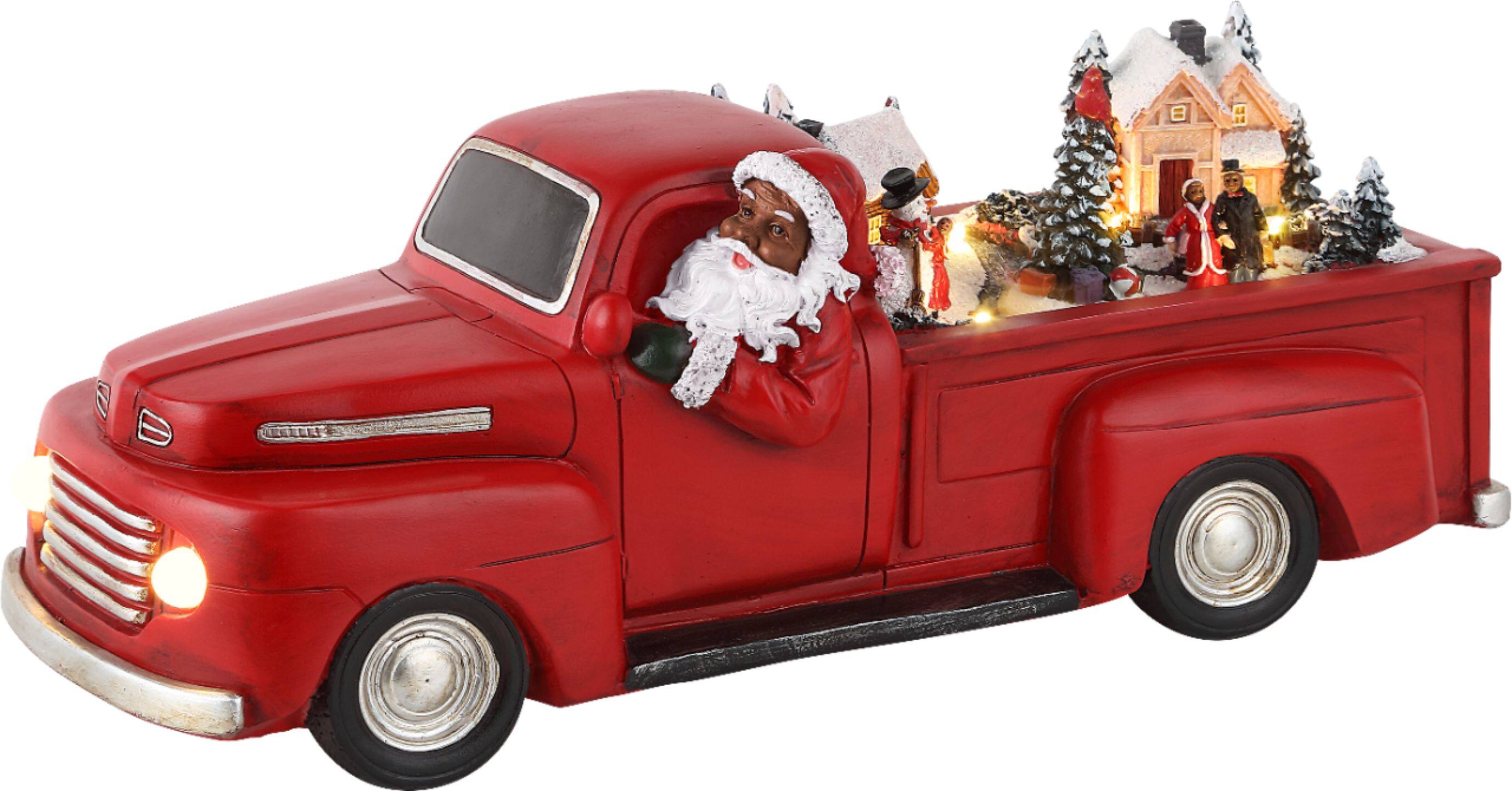 Front. Mr Christmas - African American Animated Truck - Red.
