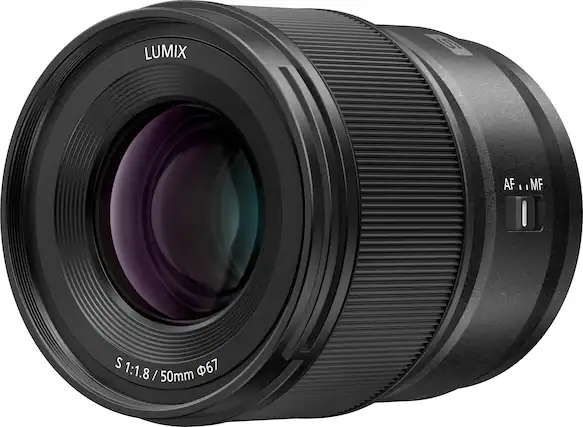 Front. Panasonic - LUMIX S Series Camera Lens, 50mm F1.8 L-Mount Lens for Mirrorless Full Frame Digital Cameras, S-S50 - Black.