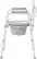 Angle. Medline - 3-in-1 Steel Folding Bedside Commode, Height Adjustable, Can be Used as Raised Toilet, Supports 350 lbs - Gray.