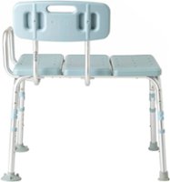 Medline - Tub Transfer Bench With Microban Antimicrobial Protection, for Use as A Shower Bench or Bath Seat - Light Blue - Front_Zoom