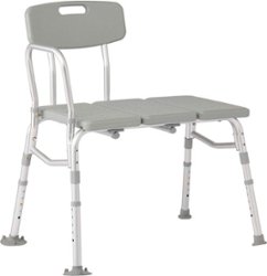 Medline - Transfer Bench for Bathtub, for Use as a Bath or Shower Chair, Height Adjustable Legs, Non-Slip Feet - Gray - Front_Zoom